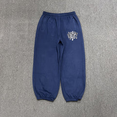 ADWYSD Navy Blue Sun‑Burst Logo sweat suit