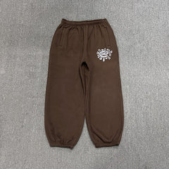 ADWYSD Brown Sun‑Burst Logo sweat suit