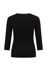Black V Neck 3/4 Sleeve Top
