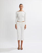 Samantha Quarter Sleeve Top White