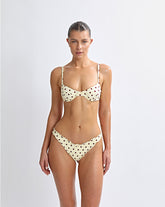 Karlo Balconette Bikini Top Yellow Polka