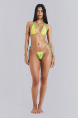 Amarela Laced Edge Halter Neck Bikini Top