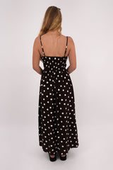 Clarissa Midi Dress Chocolate Polka Dot