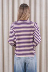 Haylee Long Sleeve Stripe Tee Purple