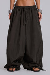 Nexis Nylon Balloon Parachute Pants in Khaki