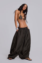 Nexis Nylon Balloon Parachute Pants in Khaki