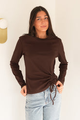 Lara Long Sleeve Top Chocolate