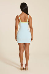 The Aida Mini Dress in Baby Blue