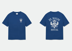 RHUDE letter printed 25S American retro printed short sleeved T-shirt for men and women, loose round neck street pure cotton top (9)