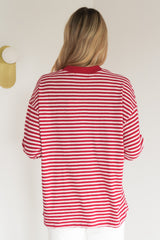 Paloma Long Sleeve Stripe Tee Red