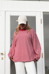 Paloma Long Sleeve Stripe Tee Red
