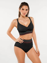 Boho Trim High Waist Tummy Control Bikini Set