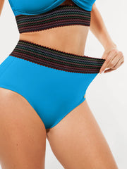Boho Trim High Waist Tummy Control Bikini Set