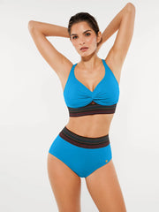 Boho Trim High Waist Tummy Control Bikini Set
