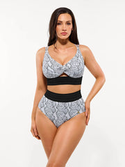 Boho Trim High Waist Tummy Control Bikini Set