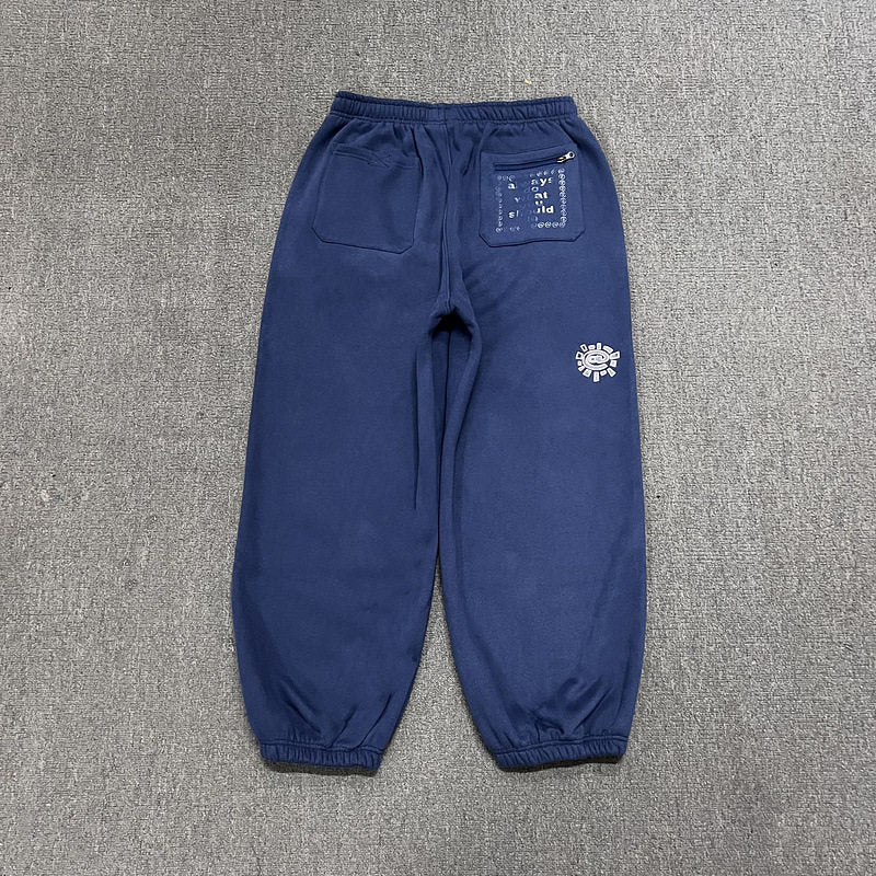 ADWYSD Navy Blue Sun‑Burst Logo sweat suit