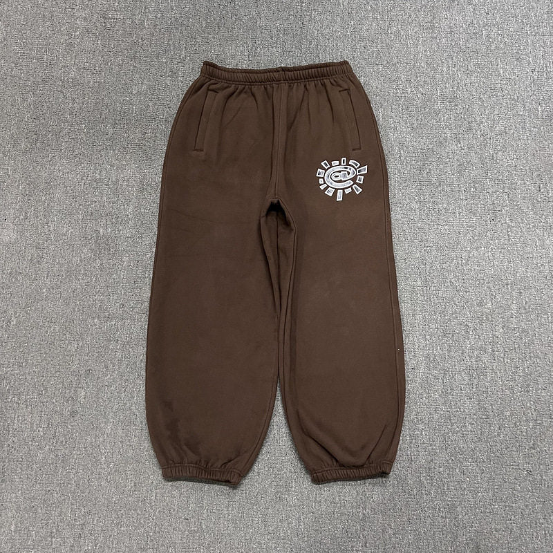 ADWYSD Brown Sun‑Burst Logo sweat suit