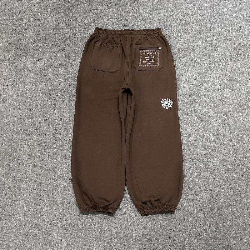 ADWYSD Brown Sun‑Burst Logo sweat suit