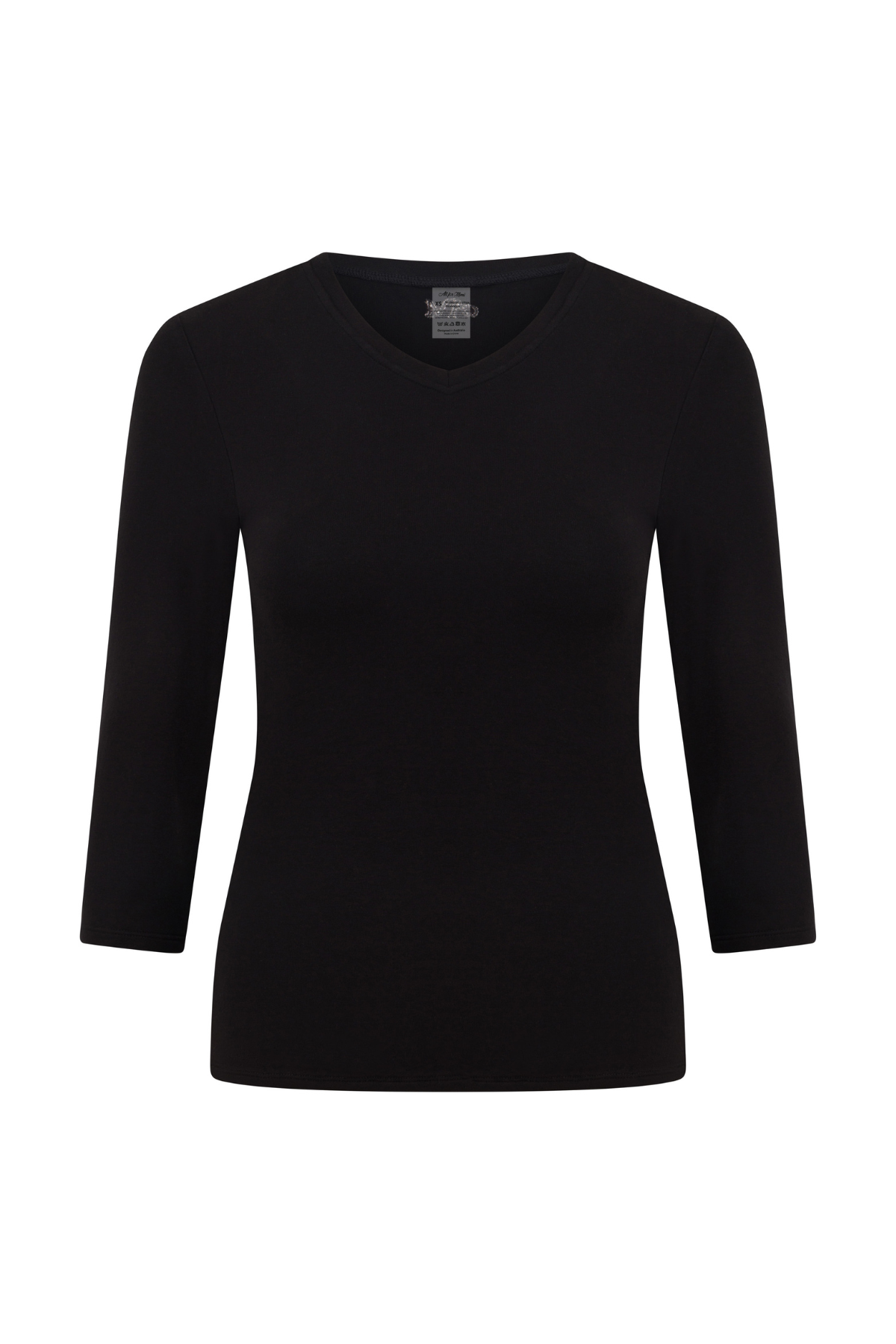 Black V Neck 3/4 Sleeve Top