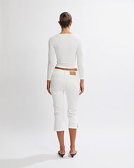 Samantha Quarter Sleeve Top White