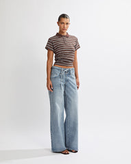 Mara Top Brown/Cream Stripe
