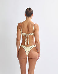 Karlo Balconette Bikini Top Yellow Polka