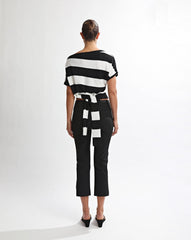 Charlotte Top Black/White Stripe