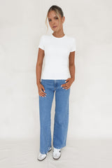 BZ Luxe Rib Tee White