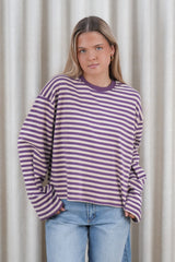 Haylee Long Sleeve Stripe Tee Purple