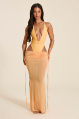 The Fishtail Swimsuit in Light Orange