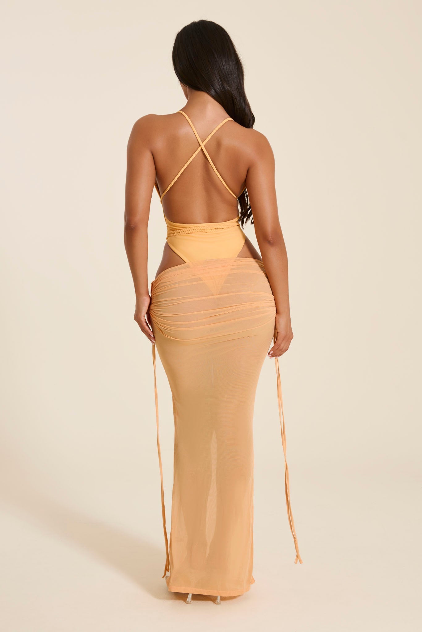 The Vela Cover-Up Maxi Skirt in Light Orange