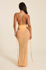 The Vela Cover-Up Maxi Skirt in Light Orange