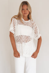 Narella Lace Tee White