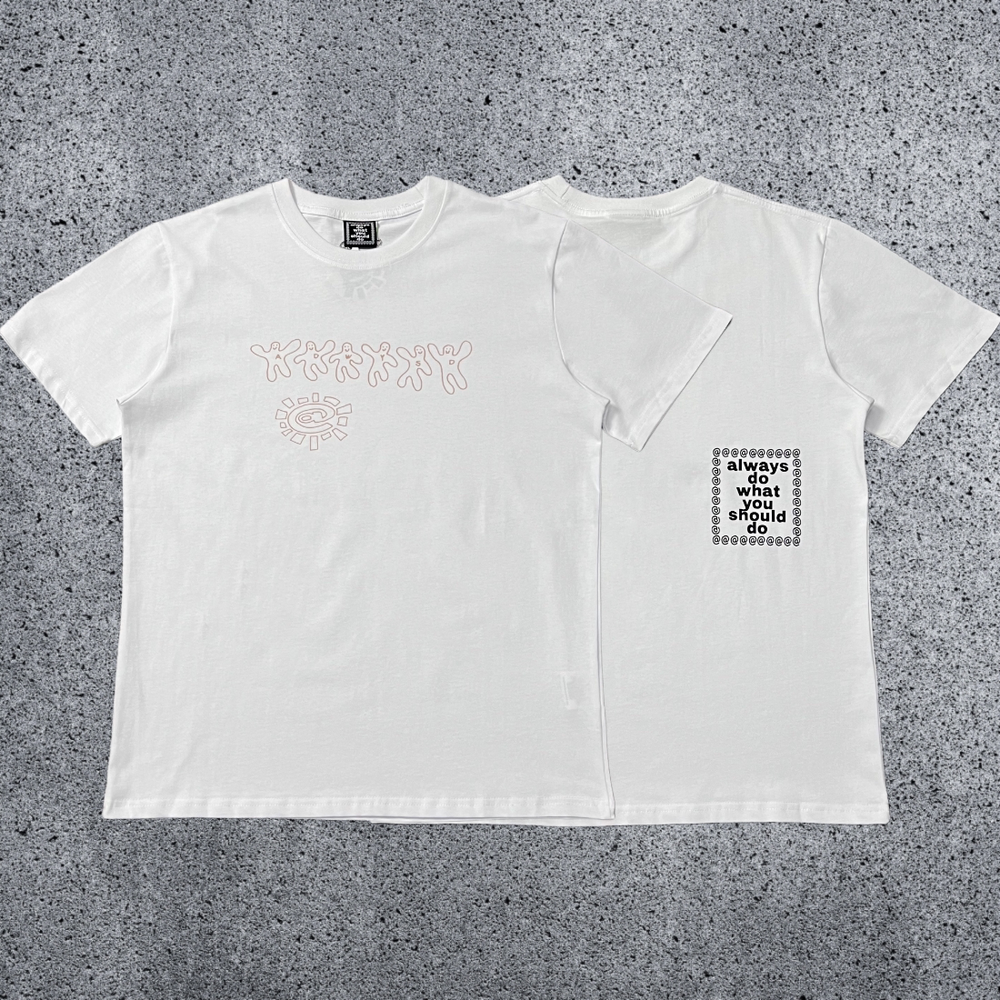 2025 New ADWYSD Short Sleeve TALK Sun Roll Fun Printed American High Street Skateboarding Cotton Round Neck T-shirt (34)