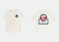 RHUDE letter printed 25S American retro printed short sleeved T-shirt for men and women, loose round neck street pure cotton top (33)