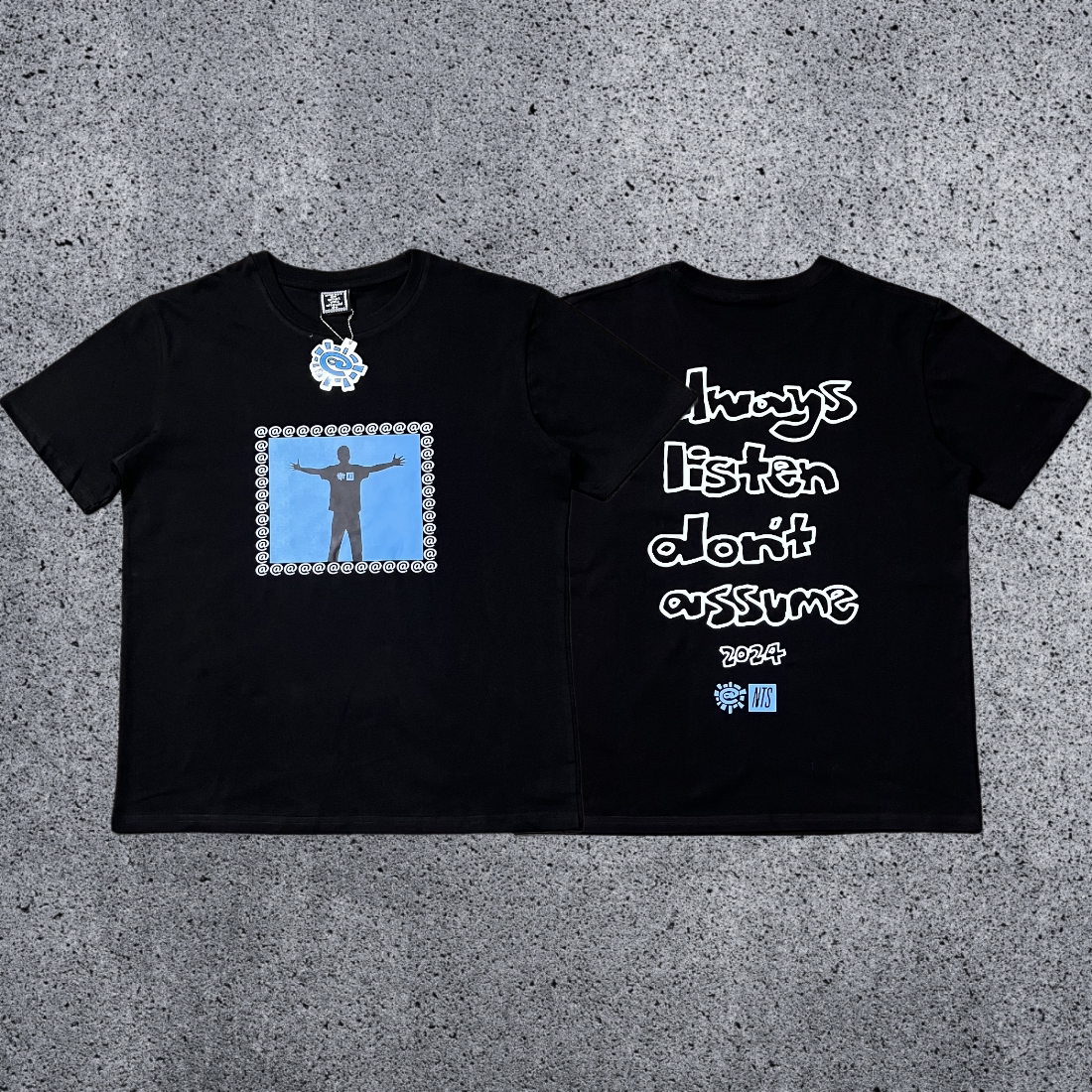 2025 New ADWYSD Short Sleeve TALK Sun Roll Fun Printed American High Street Skateboarding Cotton Round Neck T-shirt (36)