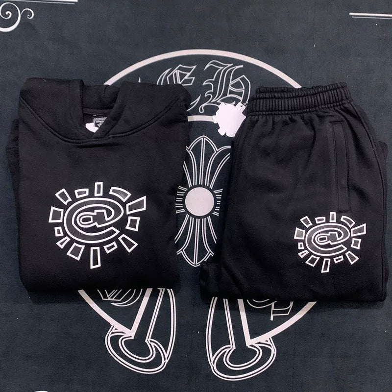 Foreign Trade Niche ADWYSD Sun Roll Plus Fleece Sweatshirt Pants Set Alwaysdowhatyoushoulddo (9)