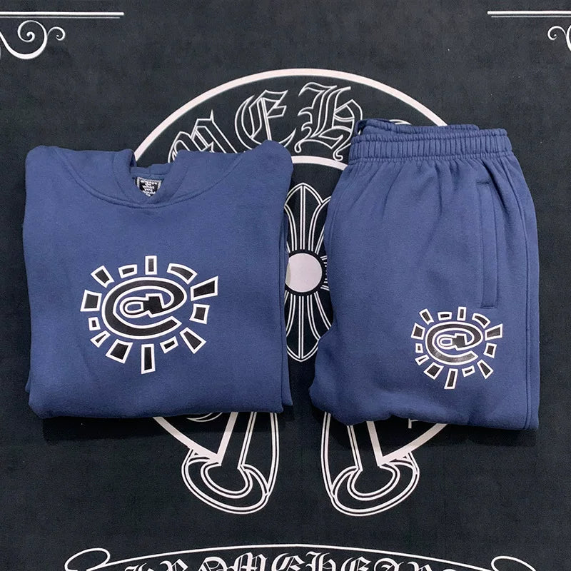 Foreign Trade Niche ADWYSD Sun Roll Plus Fleece Sweatshirt Pants Set Alwaysdowhatyoushoulddo (11)