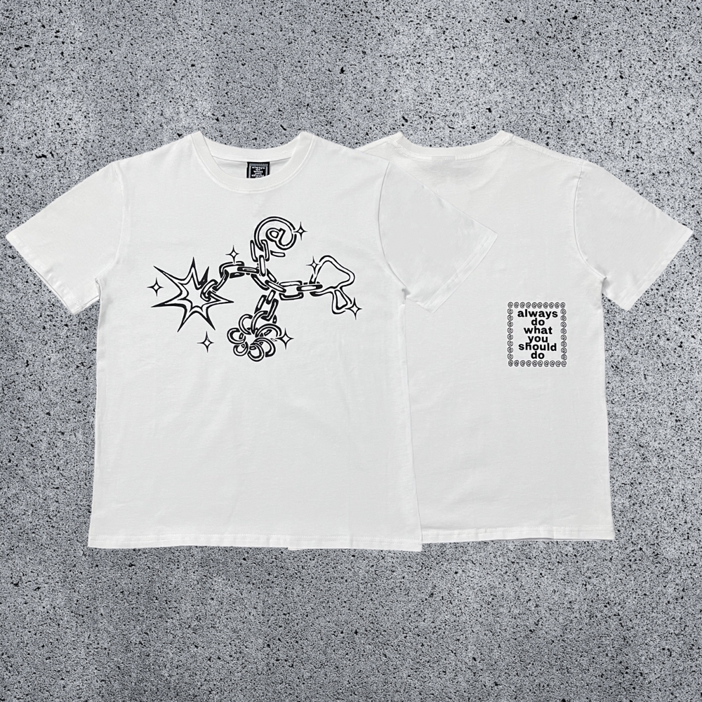 2025 New ADWYSD Short Sleeve TALK Sun Roll Fun Printed American High Street Skateboarding Cotton Round Neck T-shirt (14)