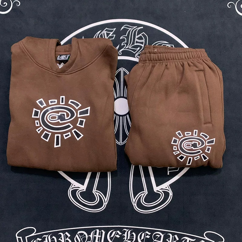 Foreign Trade Niche ADWYSD Sun Roll Plus Fleece Sweatshirt Pants Set Alwaysdowhatyoushoulddo (12)