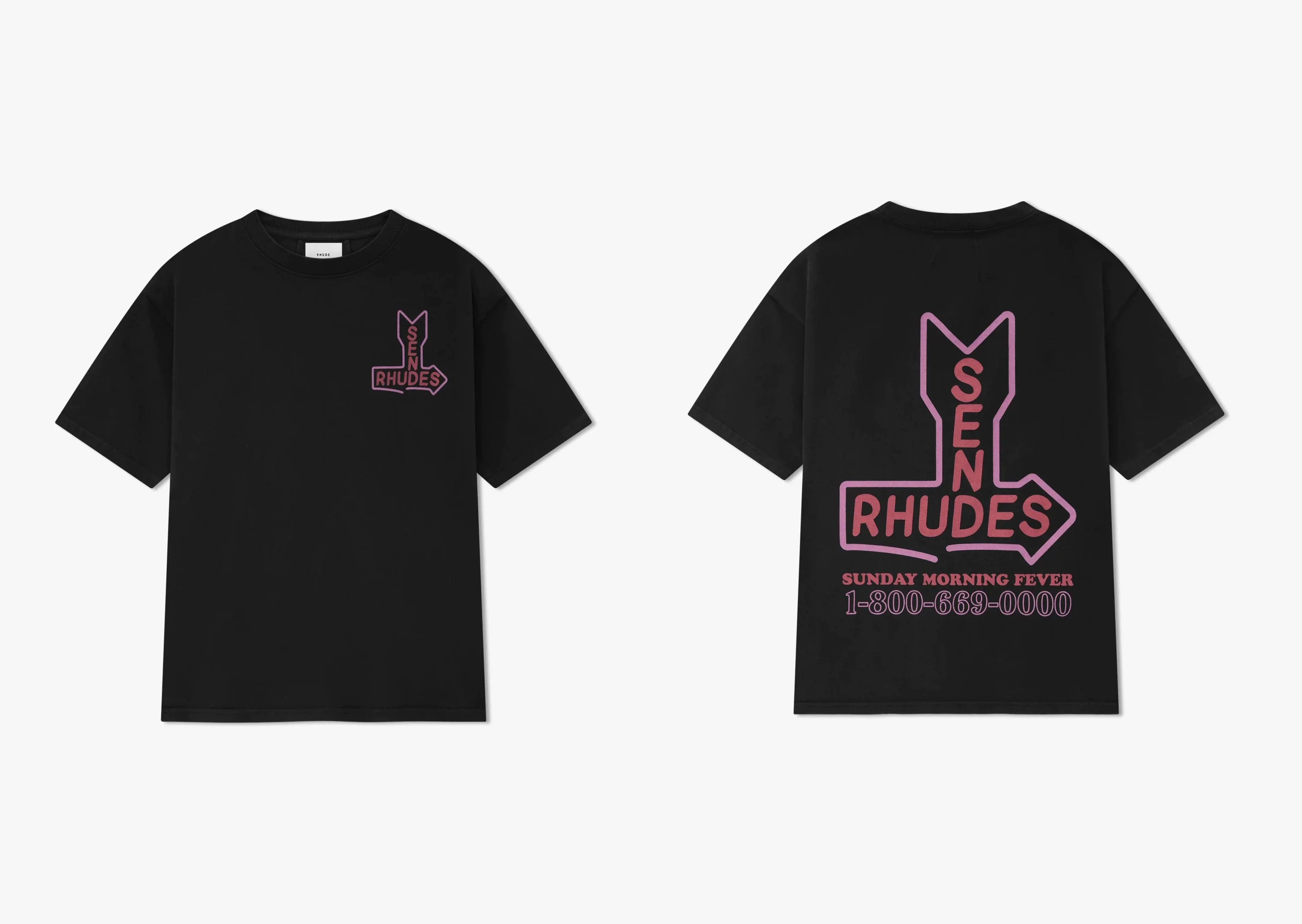 RHUDE letter printed 25S American retro printed short sleeved T-shirt for men and women, loose round neck street pure cotton top (11)