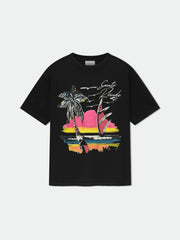 RHUDE letter printed 25S American retro printed short sleeved T-shirt for men and women, loose round neck street pure cotton top (24)