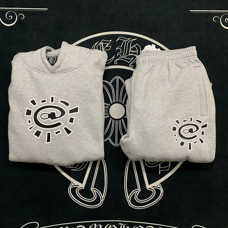 Foreign Trade Niche ADWYSD Sun Roll Plus Fleece Sweatshirt Pants Set Alwaysdowhatyoushoulddo (10)