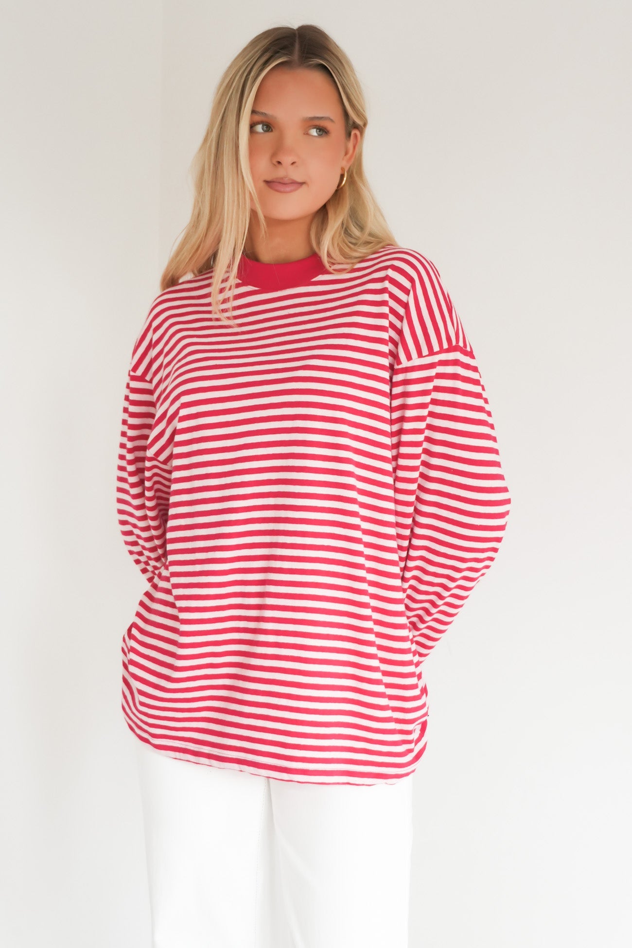Paloma Long Sleeve Stripe Tee Red