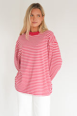 Paloma Long Sleeve Stripe Tee Red