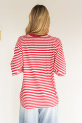 Paloma Oversized Stripe Tee Red