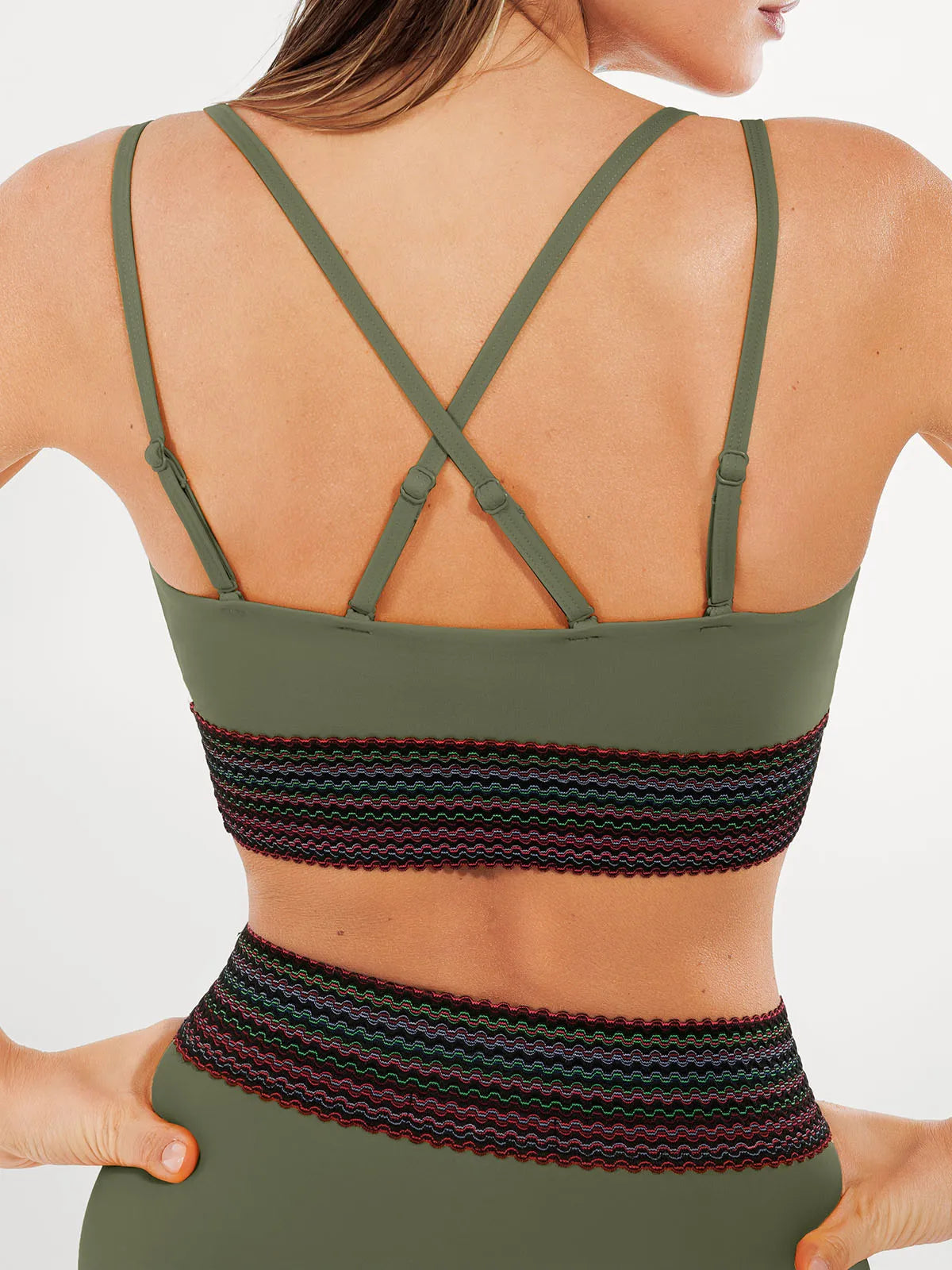 Boho Trim High Waist Tummy Control Bikini Set